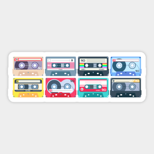 Retro Music Cassette Tapes Sticker